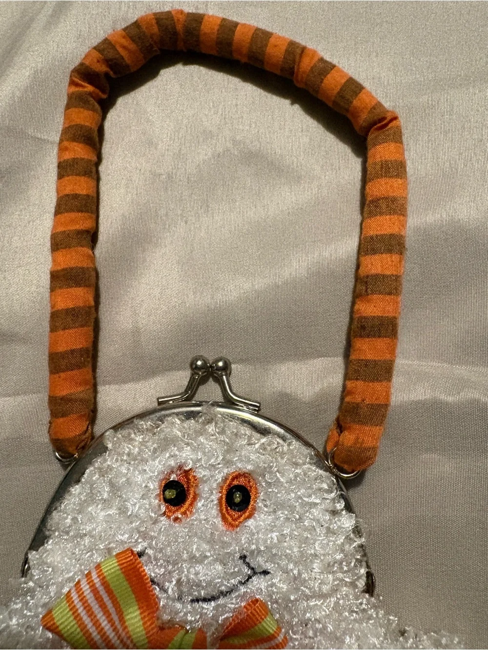Kids Halloween Ghost & Bat Plush Handbag - Orange